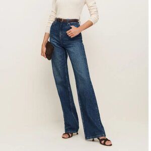 Reformation Wilder Stretch High Rise Wide Leg Jeans Blue - Size 33